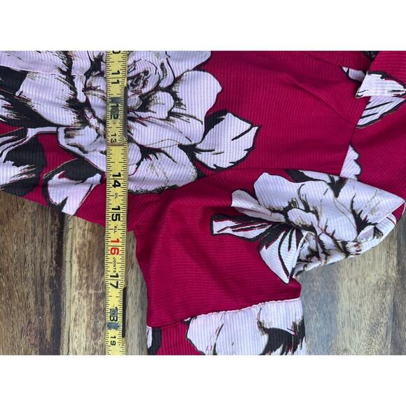 Maeve by Anthropologie Women's Red Floral Print Dagmar collared Dress Size 4 - Picture 10 of 11